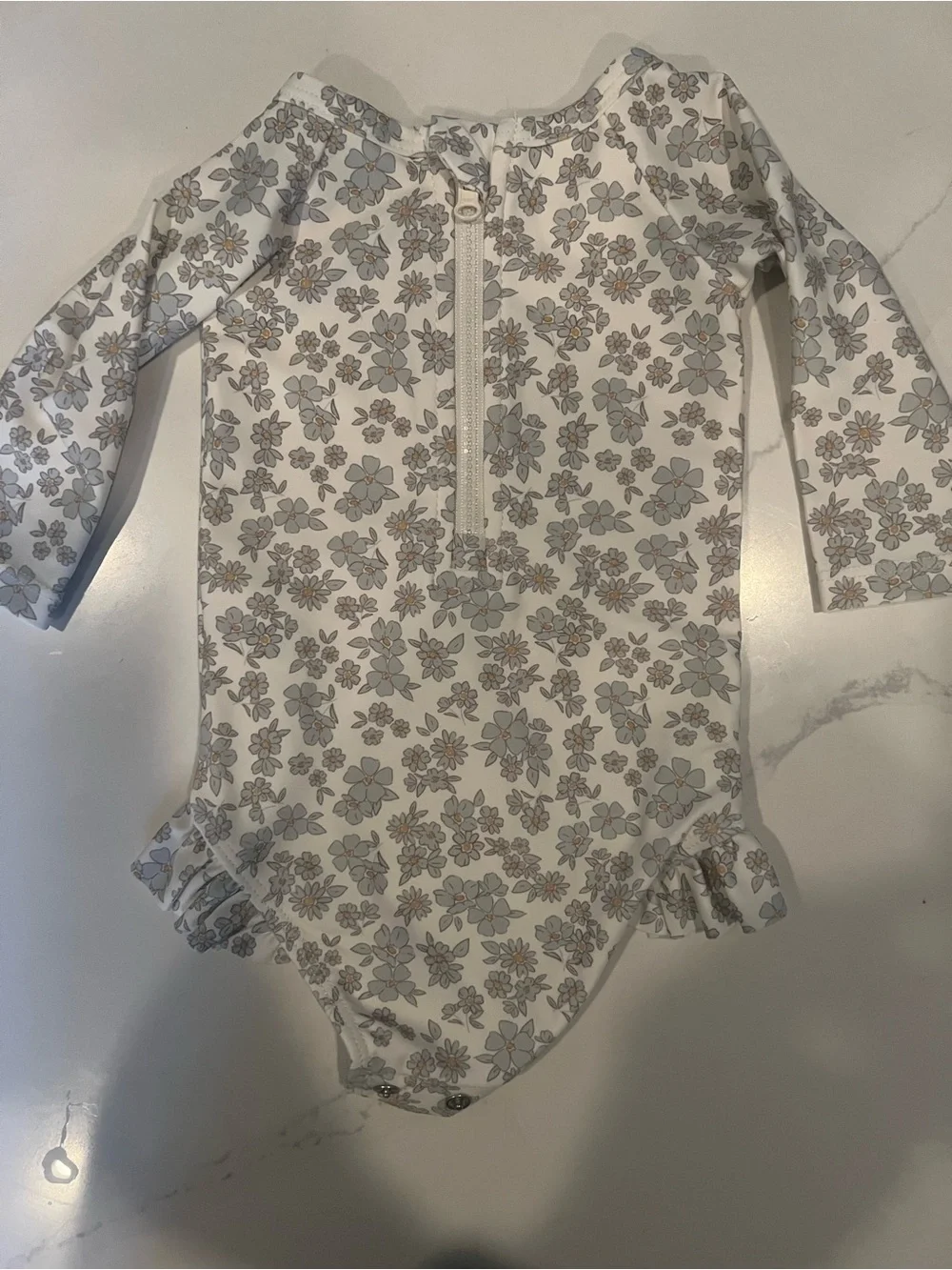 Quincy Mae Floral Long Sleeve One Piece Swimsuit 0-3 months
